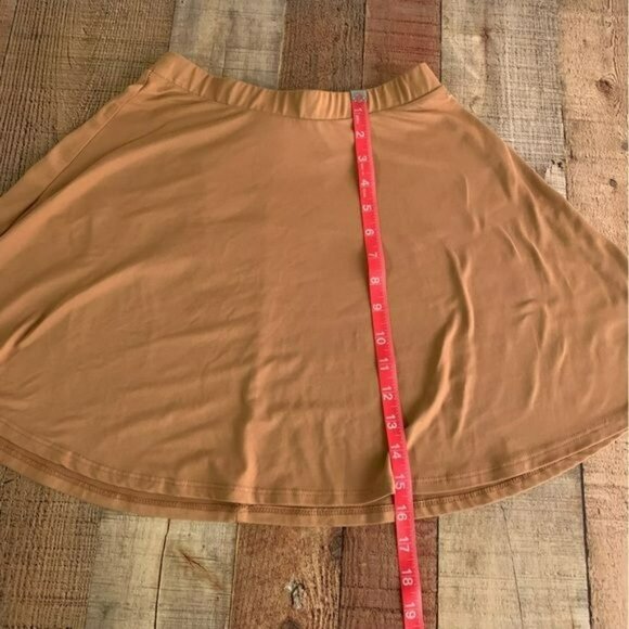 Lemon drop womens stretch knit mini skater skirt in tan in XS - Picture 5 of 5